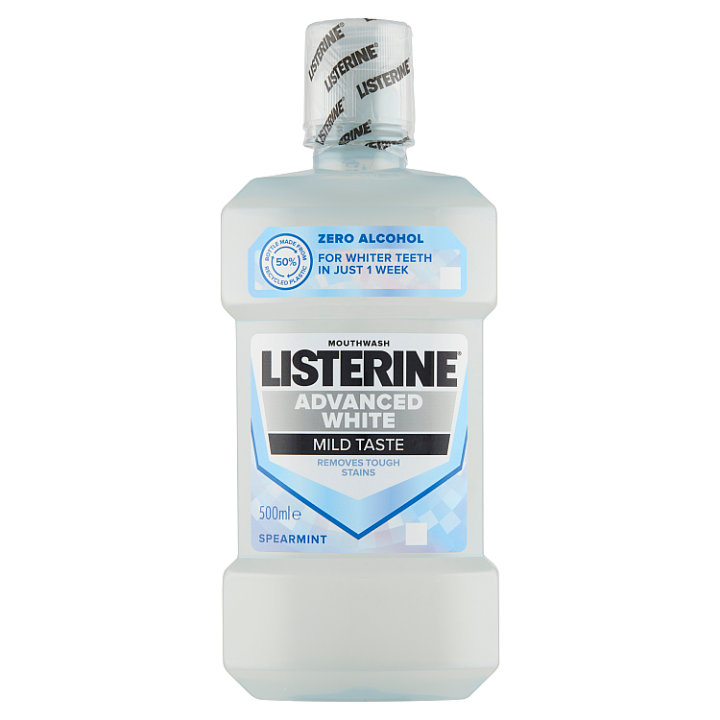 LISTERINE Advanced White Mild Taste ústní voda 500ml
