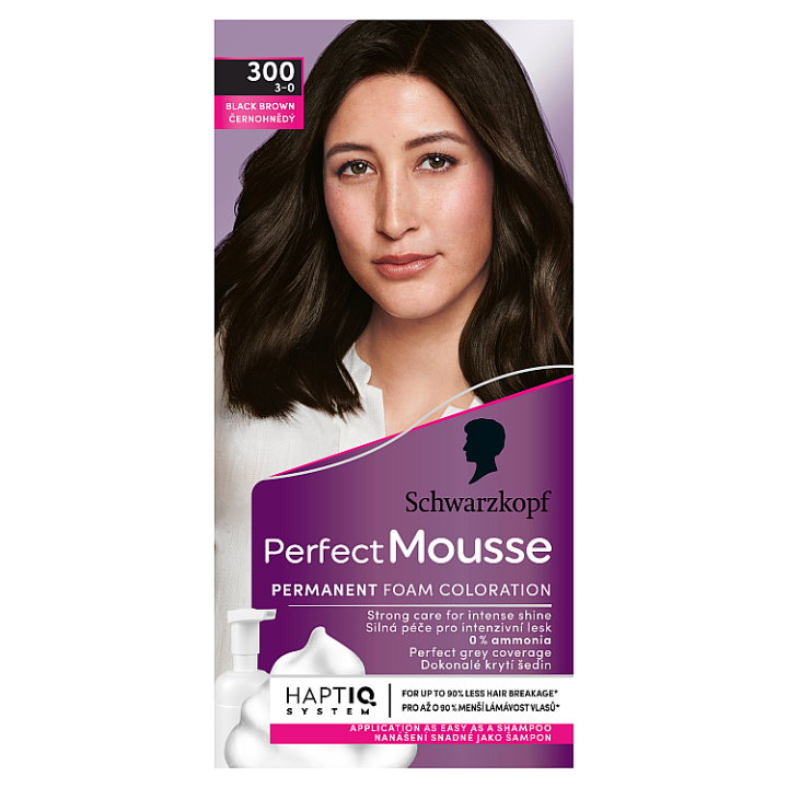 E-shop Schwarzkopf Perfect Mousse barva na vlasy Černohnědý 300 (3-0)