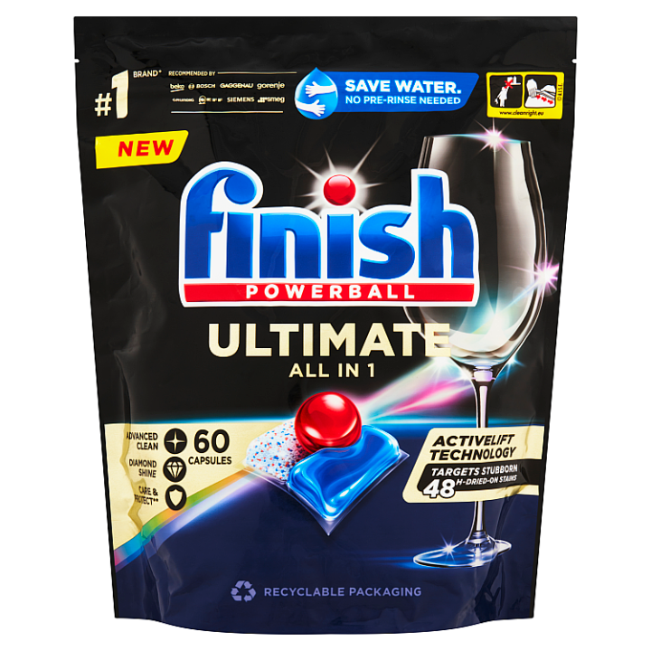 E-shop Finish Powerball Ultimate All in 1 kapsle do myčky nádobí 60 ks 774g