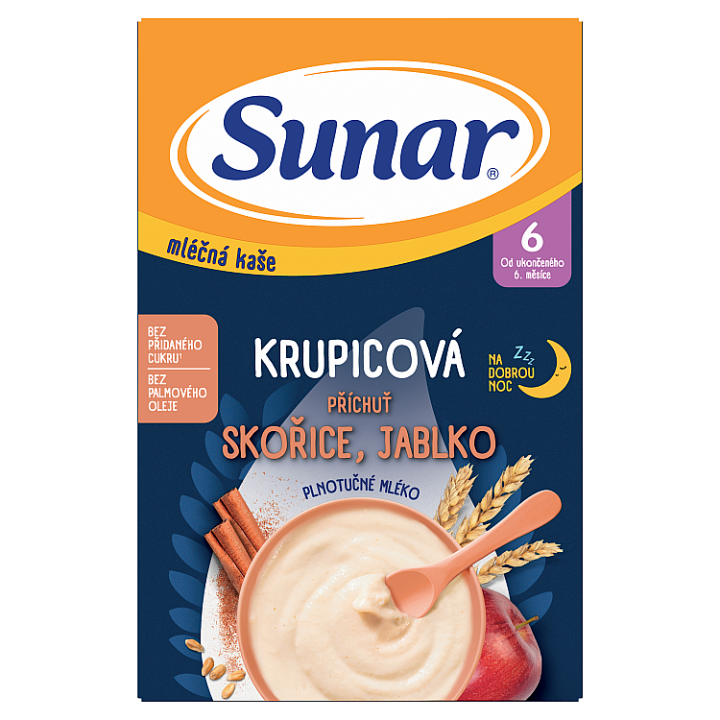 Sunar Ml.krup.kaše Skořice/jablko dobrou noc 210g