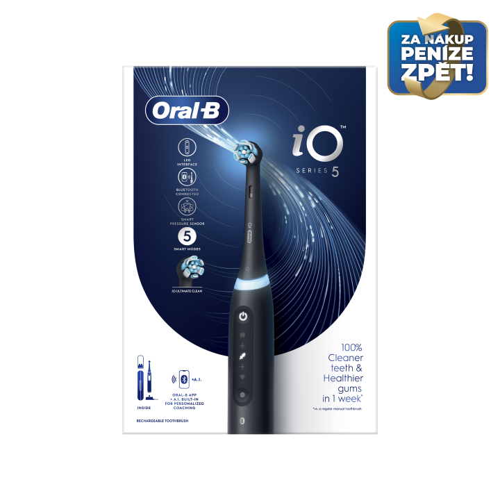 E-shop Oral-B iO 5 Černý Elektrický Zubní Kartáček
