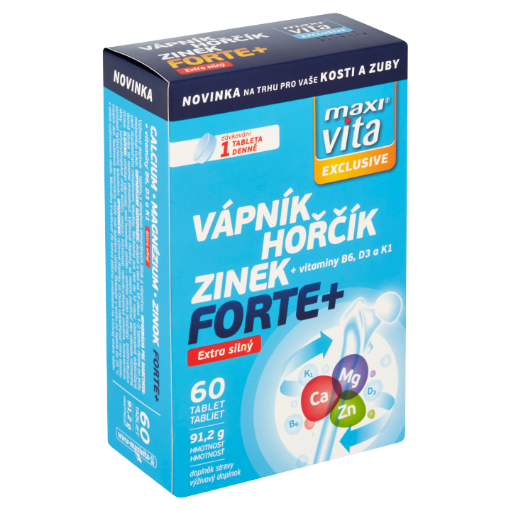 Maxi Vita Exclusive Vápník hořčík zinek forte+ 60 tablet 91,2g