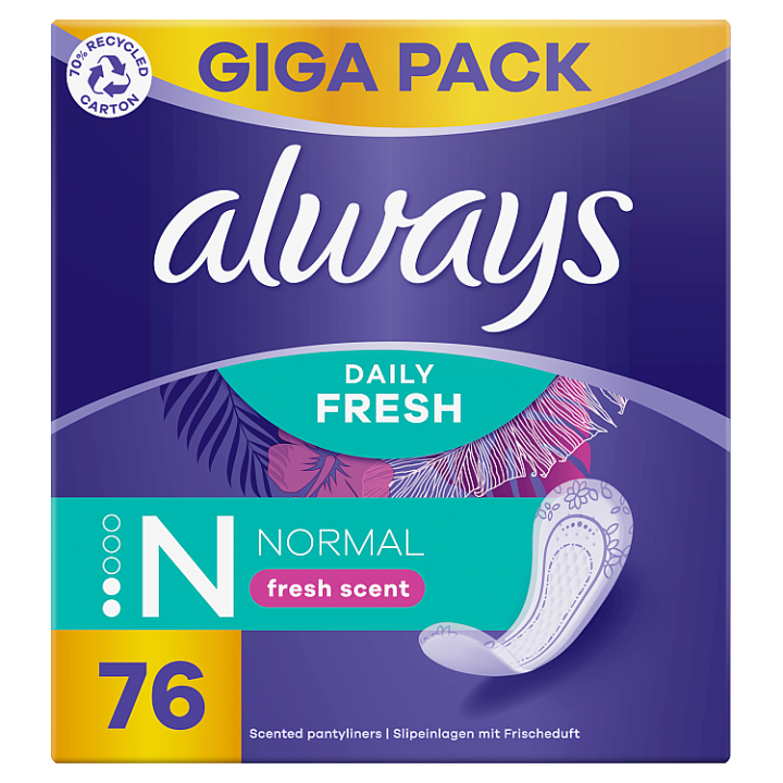 Always Daily Fresh Normal, Se svěží vůní 76 ks