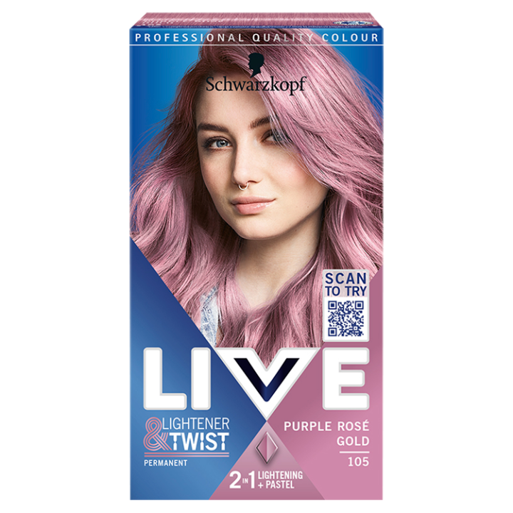 Schwarzkopf Live Lightener & Twist barva na vlasy Fialová růžovozlatá 105