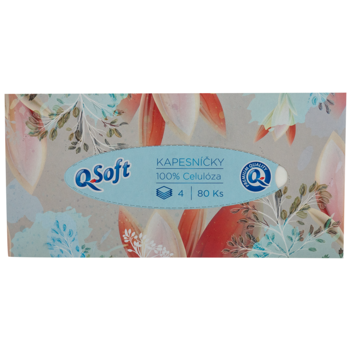 Q-Soft Papírové kapesníčky 4-vrstvé 80ks