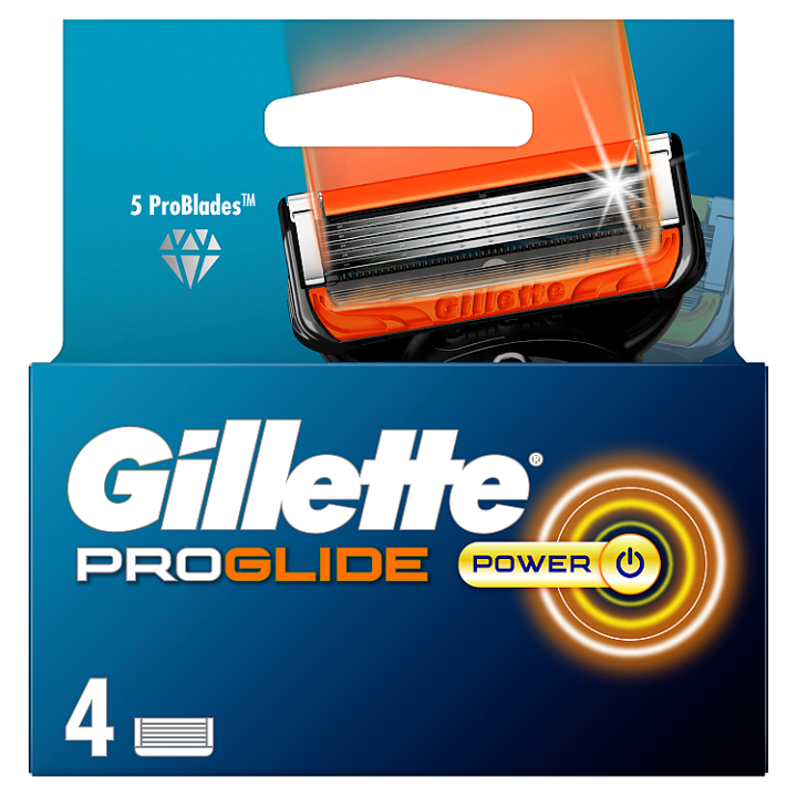 E-shop Gillette ProGlide Power Náhradní Holicí Hlavice Pro Muže, 4 Náhradních Holicích Hlavic