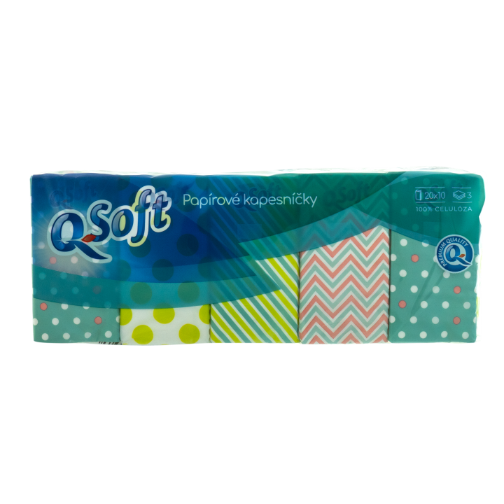 E-shop Q-Soft Papírové kapesníčky 3-vrstvé 20x10 ks