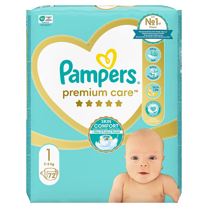 PAMPERS Premium Care 1 Newborn 2-5 kg 72ks