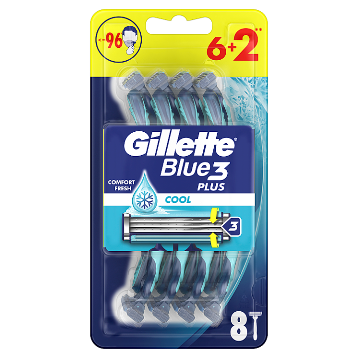 E-shop Gillette Blue3 Plus Cool, Jednorázové Holící Strojky Pro Muže, Balení Holících Strojků