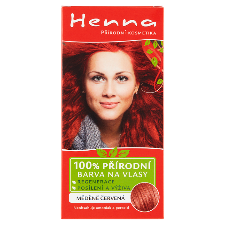 Henna 100% přírodní barva na vlasy měděně červená 33g