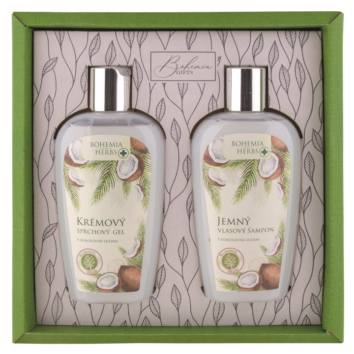 E-shop Bohemia Herbs dárkové balení kokos sprchový gel 250 ml a vlasový šampon 250 ml