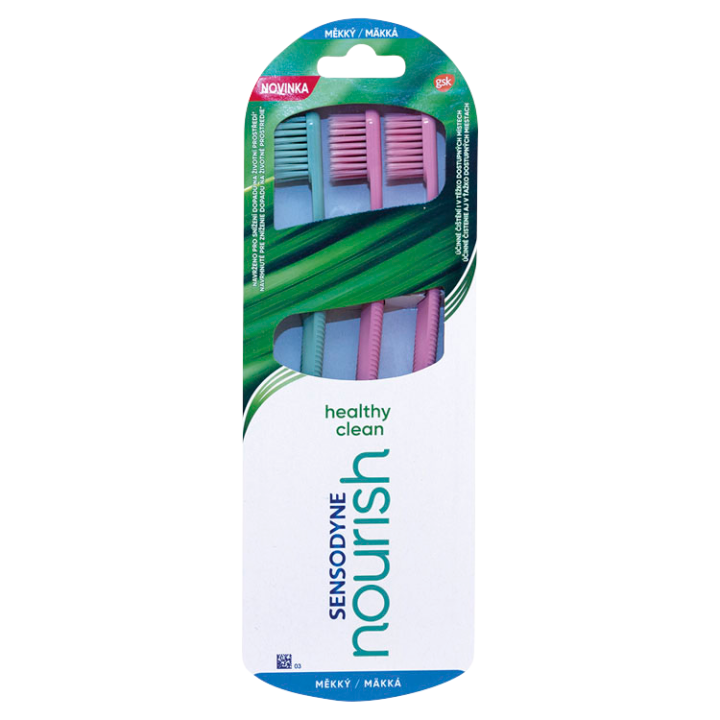 E-shop Sensodyne Nourish Healthy Clean Soft zubní kartáček pro jemné čištění citlivých zubů, triopack