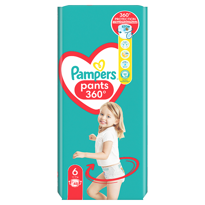 Pampers Pants Plenkové Kalhotky Velikost 6, 48 Kusů, 14kg-19kg