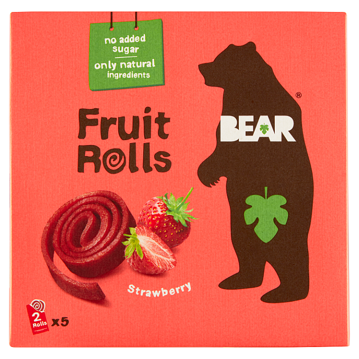 Bear Fruit Rolls jemně sušené rolované plátky z ovoce a zeleniny jahoda 5 x 20g