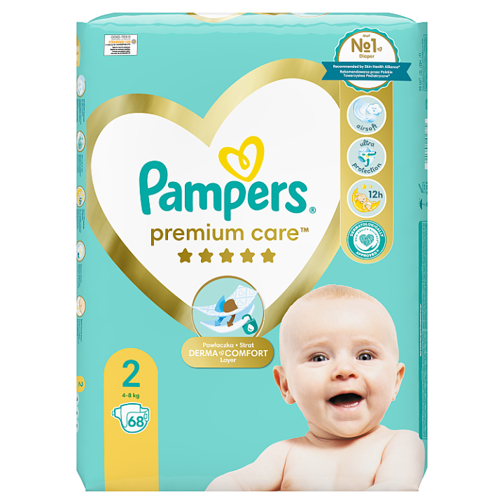 E-shop Pampers Premium Care Velikost 2, Plenky 68 ks, 4kg-8kg