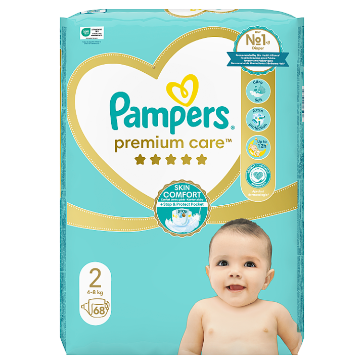 Pampers Premium Care Size 2 jednorázové pleny 4-8 kg 68 ks