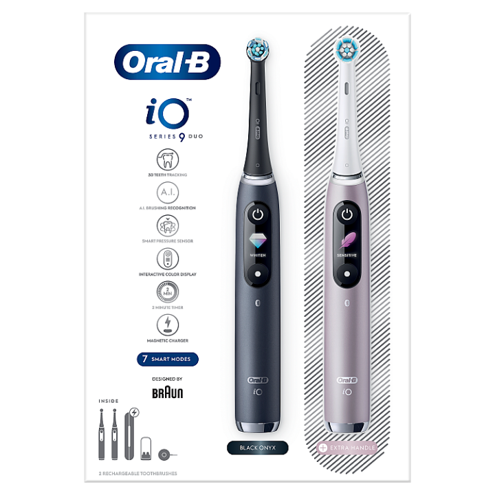 E-shop Oral-B iO - 9 - Duo Black Onyx & Rose Quartz Elektrické Zubní Kartáčky S Magnetickou Technologií iO