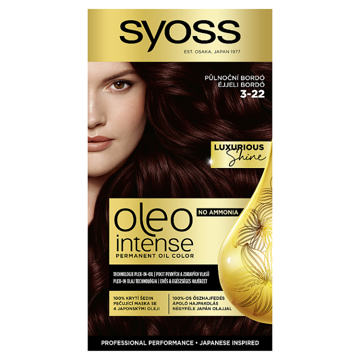 E-shop Syoss Oleo Intense barva na vlasy Půlnoční bordó 3-22
