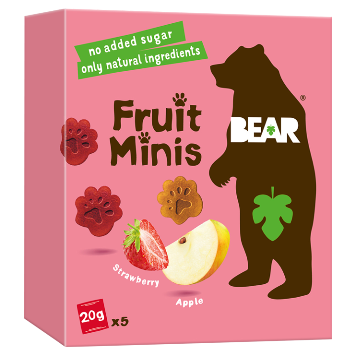 E-shop BEAR Minis Jahoda-jablko ovocno-zeleninové tvary 5 x 20g