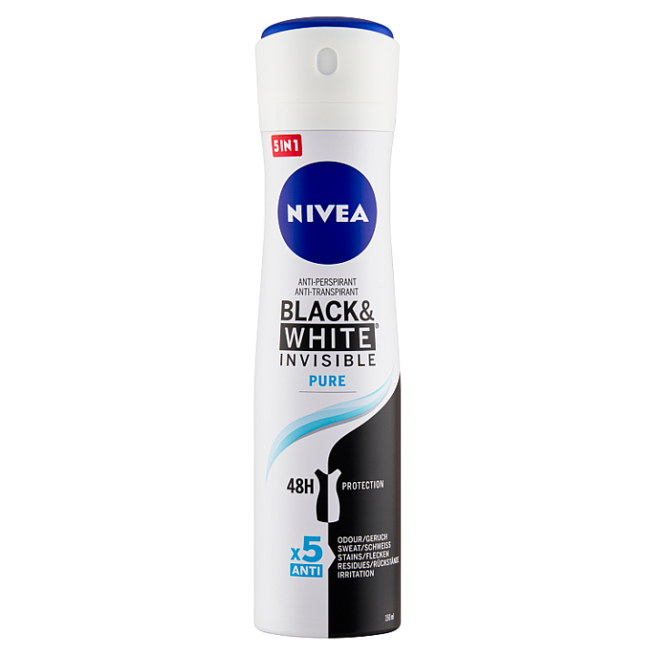 E-shop Nivea Black & White Invisible Pure Sprej antiperspirant 150ml