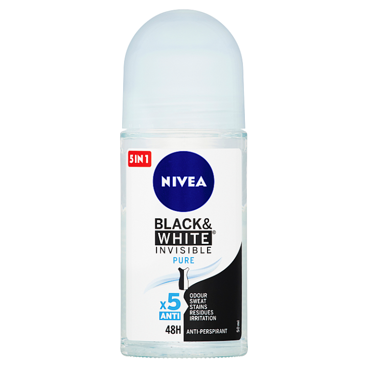 E-shop Nivea Black & White Invisible Pure Kuličkový antiperspirant 50ml
