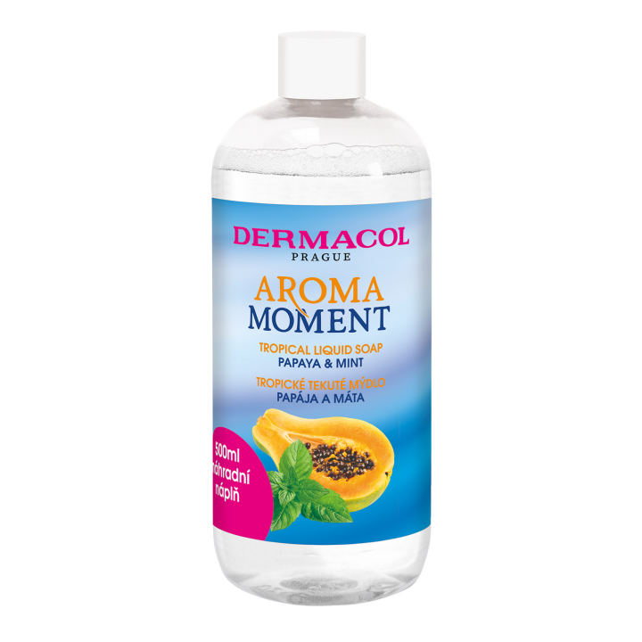 E-shop Dermacol Aroma Moment náhradní náplň tekuté mýdlo Papája a máta 500ml