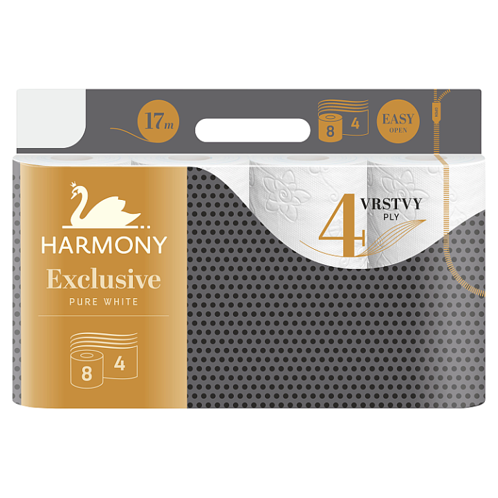 E-shop Harmony Exclusive Pure White toaletní papír 4 vrstvy 8 ks