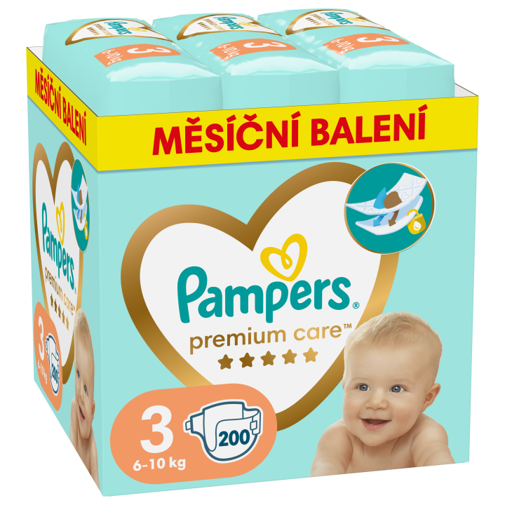 E-shop Pampers Premium Care Velikost 3, Plenky 200, 6kg - 10kg