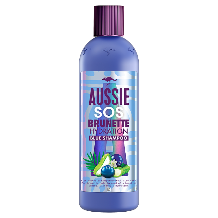 E-shop Aussie SOS Hydratační Veganský Modrý Šampon Pro Tmavé Vlasy, 290 ml