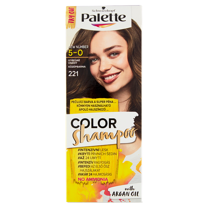 E-shop Schwarzkopf Palette Color Shampoo barva na vlasy Středně Hnědý 5-0 (221)