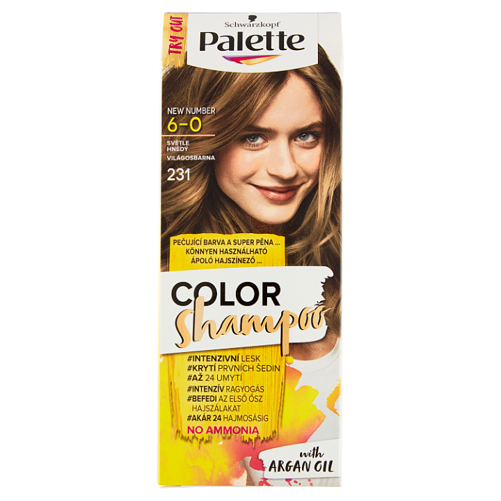 E-shop Schwarzkopf Palette Color Shampoo barva na vlasy Světle Hnědý 6-0 (231)