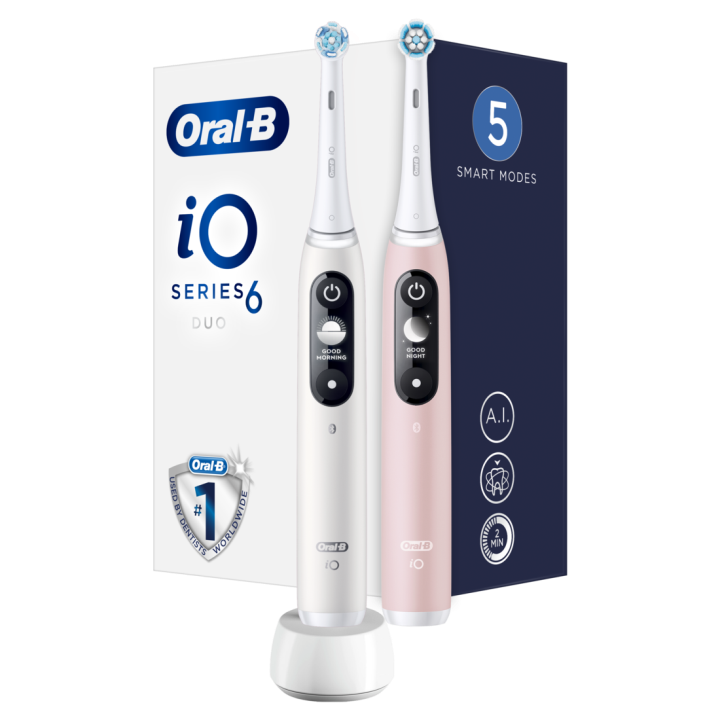 E-shop Oral-B iO – 6 – Bílý A Růžový Elektrický Zubní Kartáček S Designem Od Brauna