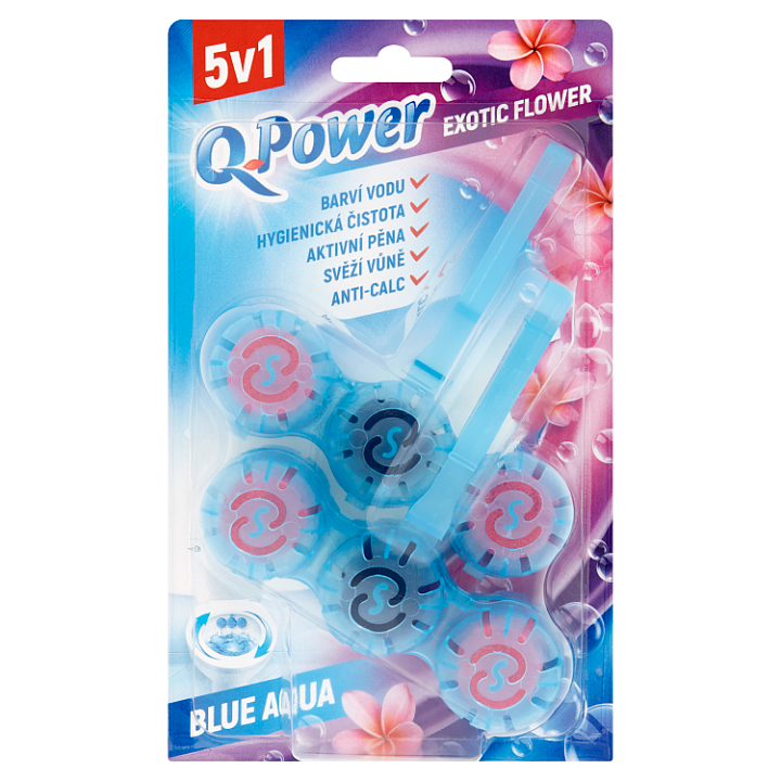 E-shop Q-Power Tuhý WC závěs Blue Aqua Exotic Flower 2 ks