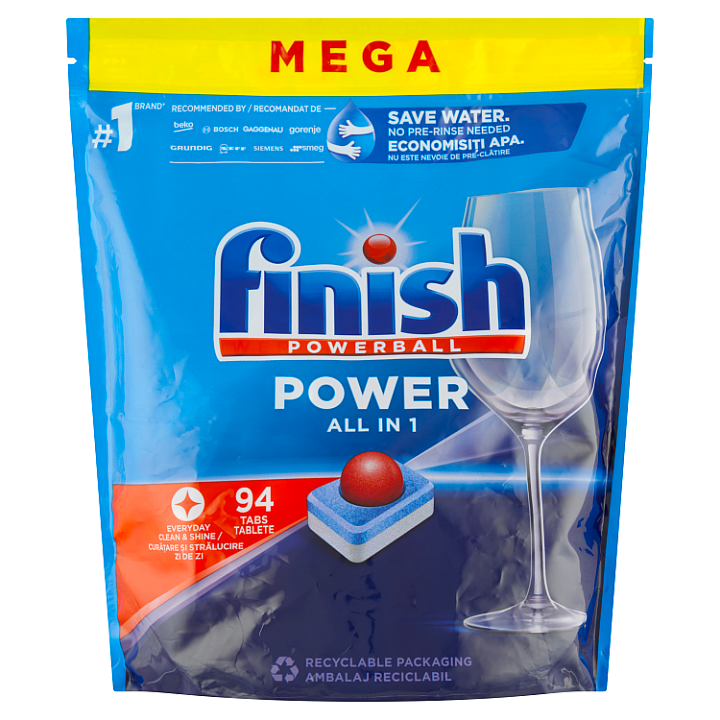 E-shop Finish Powerball Power All in 1 tablety do myčky nádobí 94 ks 1504g