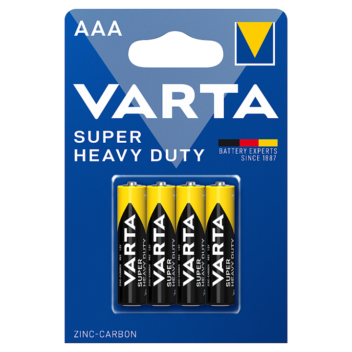 E-shop VARTA Super Heavy Duty AAA zinko-uhlíkové baterie 4 ks