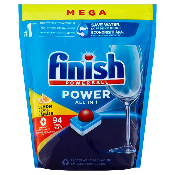 E-shop Finish Powerball Power All in 1 Lemon tablety do myčky nádobí 94 ks 1504g