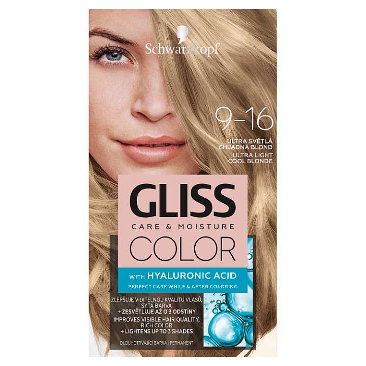 E-shop Schwarzkopf Gliss Color barva na vlasy Ultra Světlá Chladná Blond 9-16