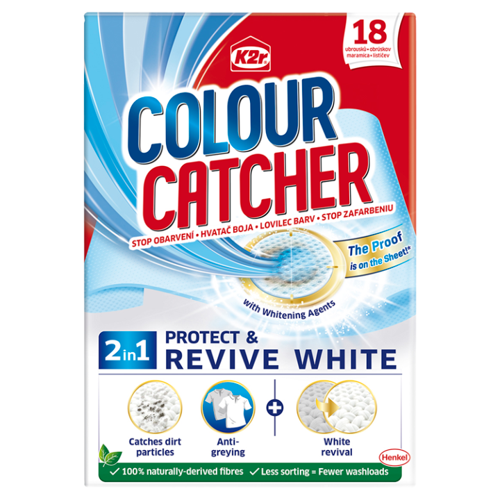 E-shop K2r prací ubrousky Colour Catcher 2in1 Protect & Revive White 18 ks
