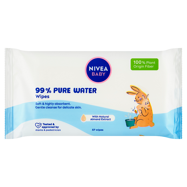 E-shop Nivea Baby 99% Pure Water Čisticí ubrousky 57 ks