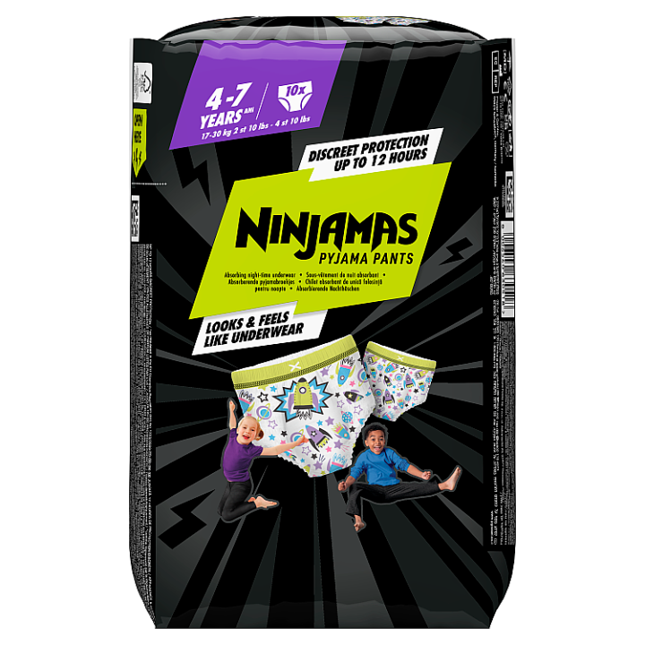 E-shop Ninjamas Pyjama Pants Kosmické lodě, 10 Plenkové Kalhotky, 7 Let, 17kg-30kg