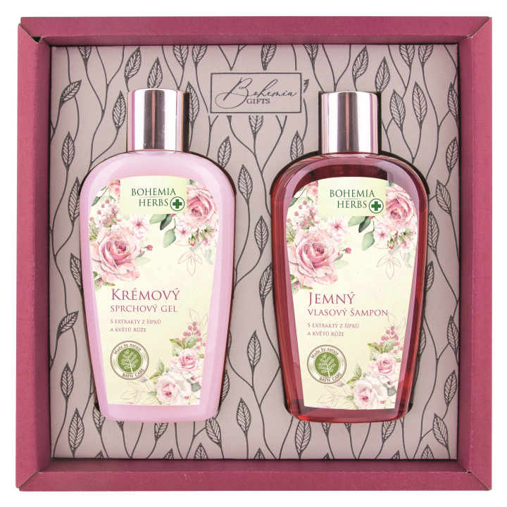 E-shop Bohemia Herbs dárkové balení Růže sprchový gel 250 ml a vlasový šampon