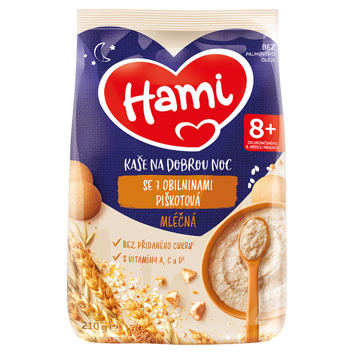 E-shop Hami mléčná kaše se 7 obilninami piškotová na dobrou noc 210g
